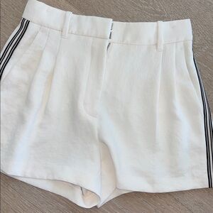 Aritzia High Waist Cream Women's Shorts with Black Trim